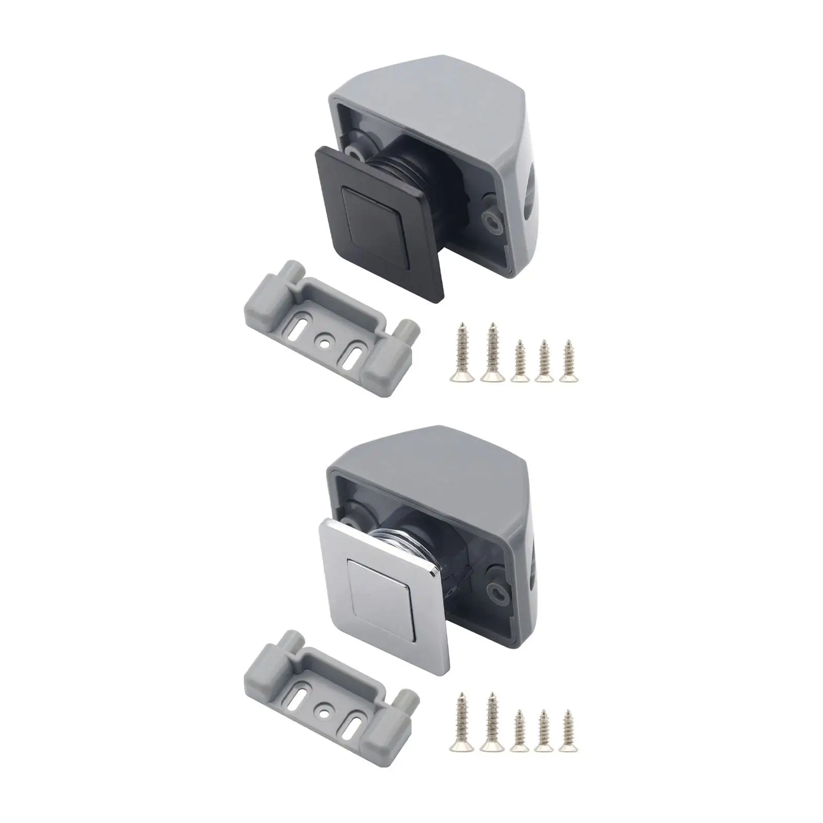 Push Button Latch Accessories Easy to Install RV Cabinet Push Button Lock for Boats Motorhome Cabinet Drawer Yachts Campers