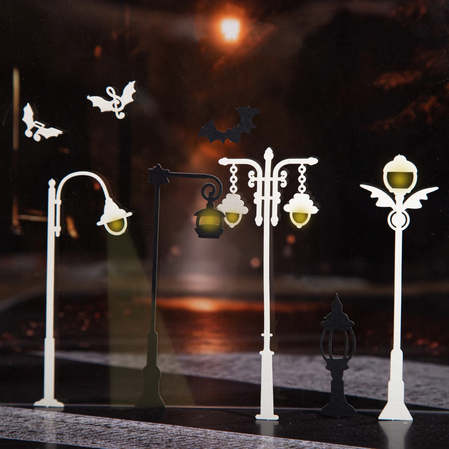 가로등 시리즈 빈티지 라이트 중공 풍경 재료 종이 크리 에이 티브 DIY 정크 저널 콜라주 스크랩북 편지지
