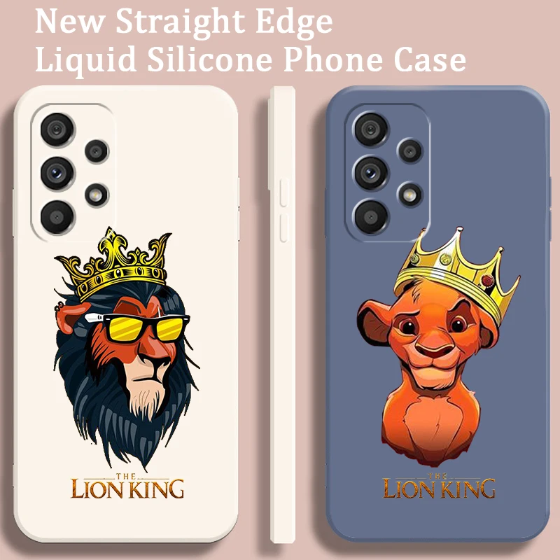 Disney De Leeuw Koning Cool Vloeibaar Touw Voor Samsung Note 20 10 A54 A31 A14 A03 A22 A34 A04 A24 A25 Ultra Plus 5G Tpu Telefoonhoesje