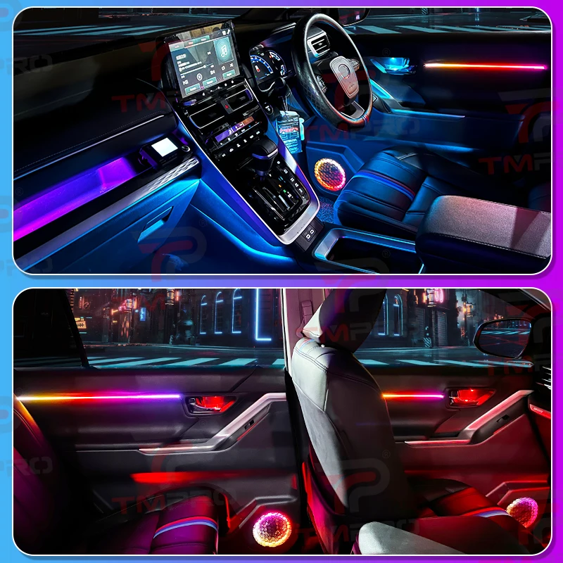 TMPRO 64 Colors LED Safety assistance systems Ambient Lighting For Toyota Innova 2023 Automotive Interior Decoration