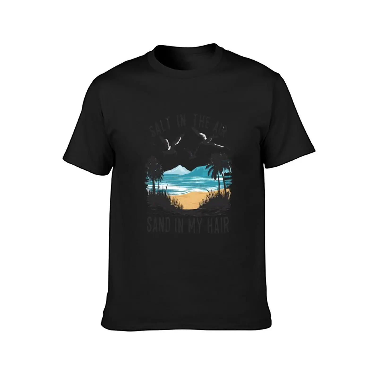 Seaside Serenity: Gulls Soaring Over Sandy Shores T-Shirt summer clothes new edition customs mens graphic t-shirts pack