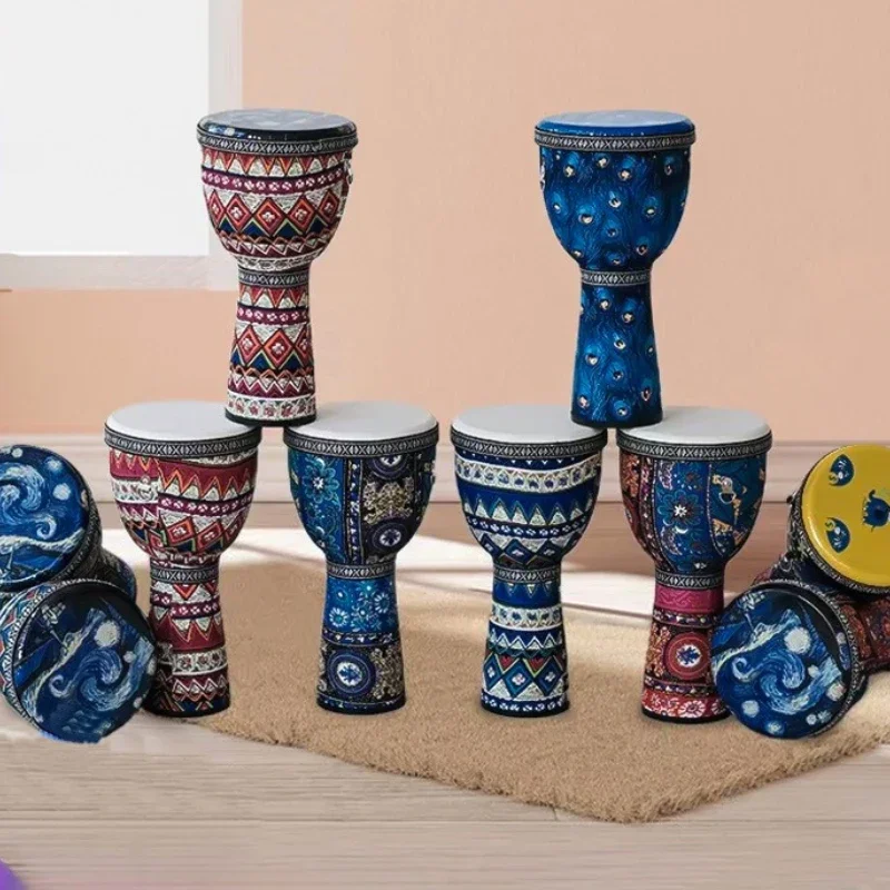 2025 New 10.5 Inch High Quality Professional African Djembe Drum Colorful Wood Good Sound Traditional Musical Instrument