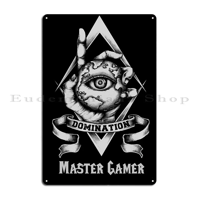 Master Gamer Crest Shirt Gamer Domination Tee Metal Plaque Classic Painting Create Decoration Club Bar Tin Sign Poster