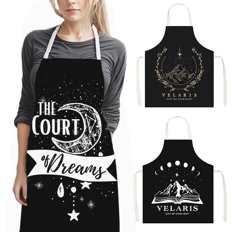 Acotar Velaris Print Küchenschürze Night Court Prythian Damen Hausreinigungskleidung SJM City of Starlight Chefkoch Kochschürze