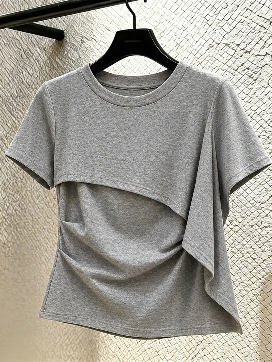 

Slim Fit Short Sleeve T-Shirt Women's Commute Simple Versatile Summer Design Sense Casual Personality Top Korean Style Straig...