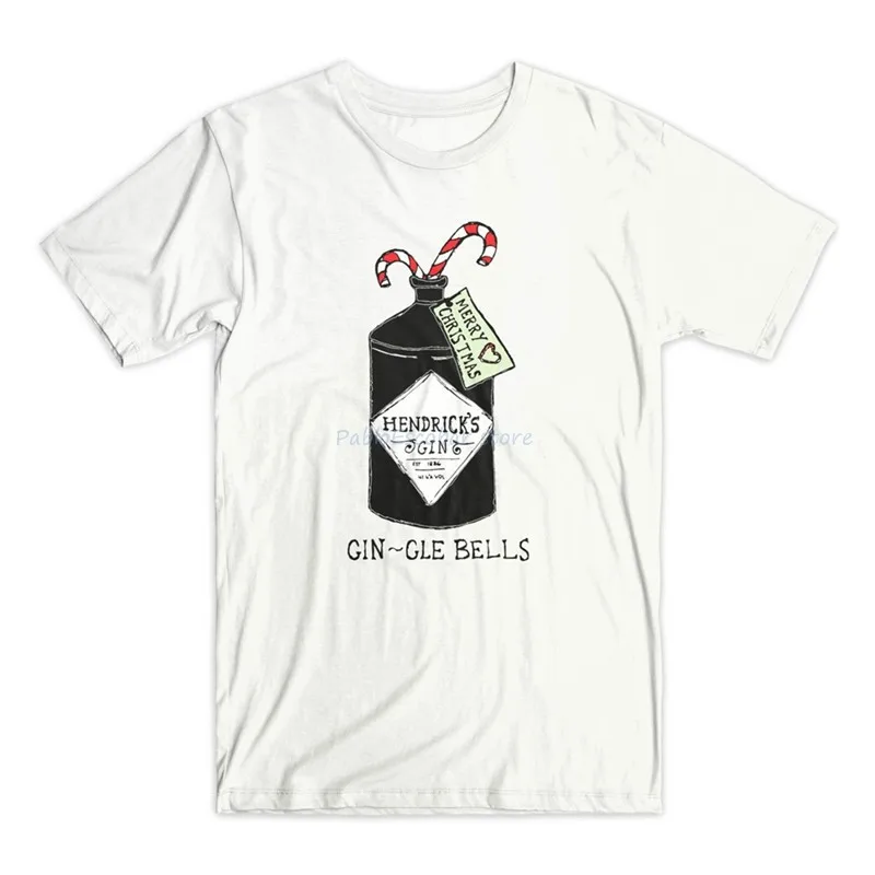 Gin Christmas T Shirt Hip-Hop Tee Shirt men brand t-shirt man o-neck tshirt summer tees drop shipping