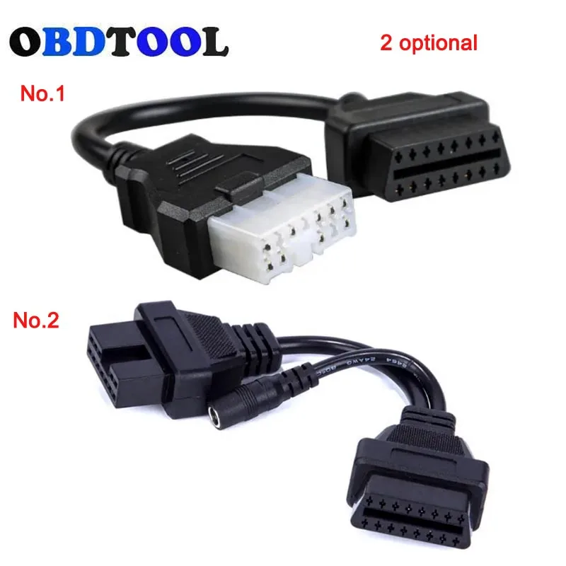 L\'adattatore maschio di 12 pin OBD2 per il cavo di OBD-II di Pin di Mitsubishi/Hyundai 12 al connettore diagnostico femminile di 16 pin OBD 2