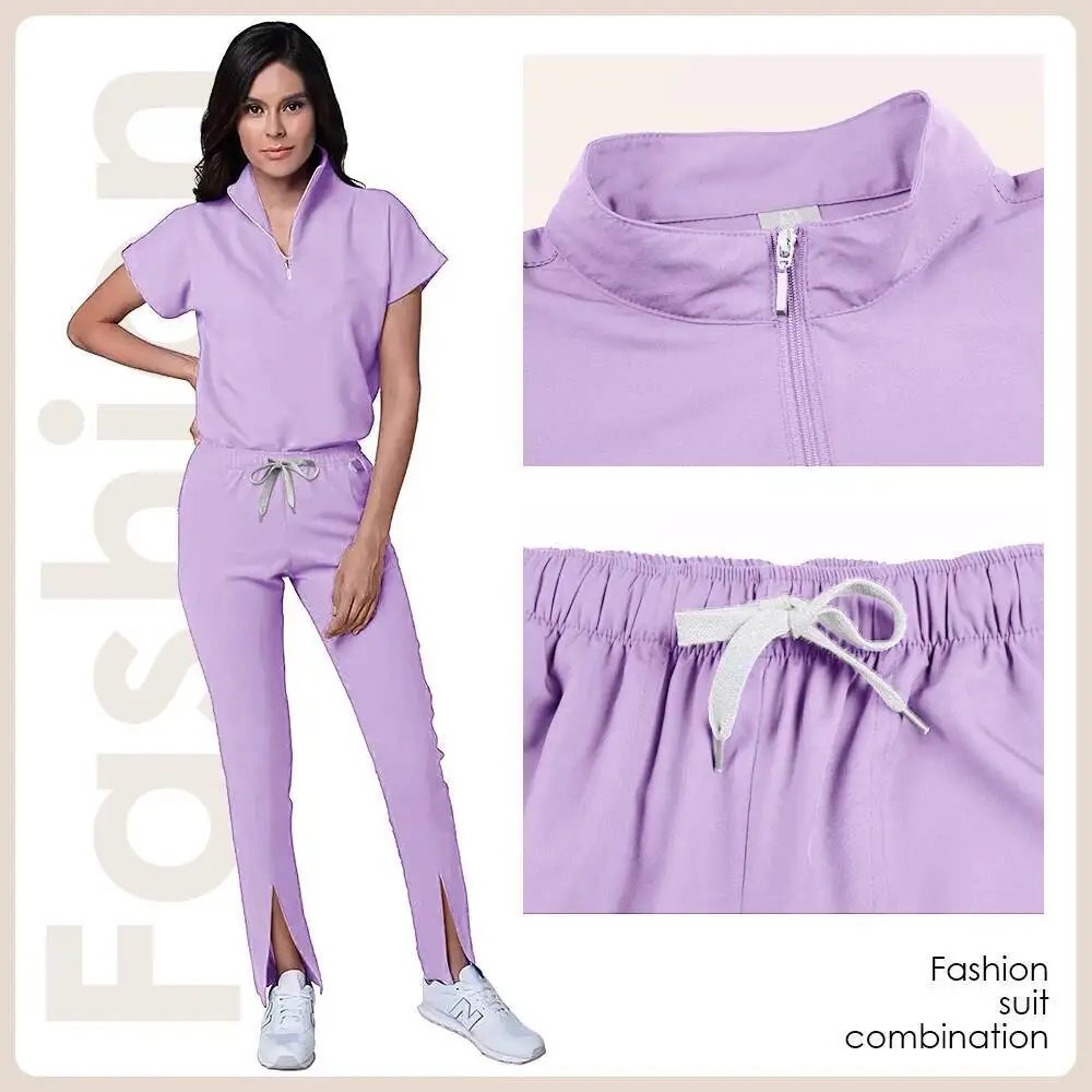 Scrub chirurgico ospedaliero Top Pantaloni Infermiera Infermieristica Abbigliamento da lavoro Medici Abbigliamento Accessori Uniforme medica Scrub elastico Set