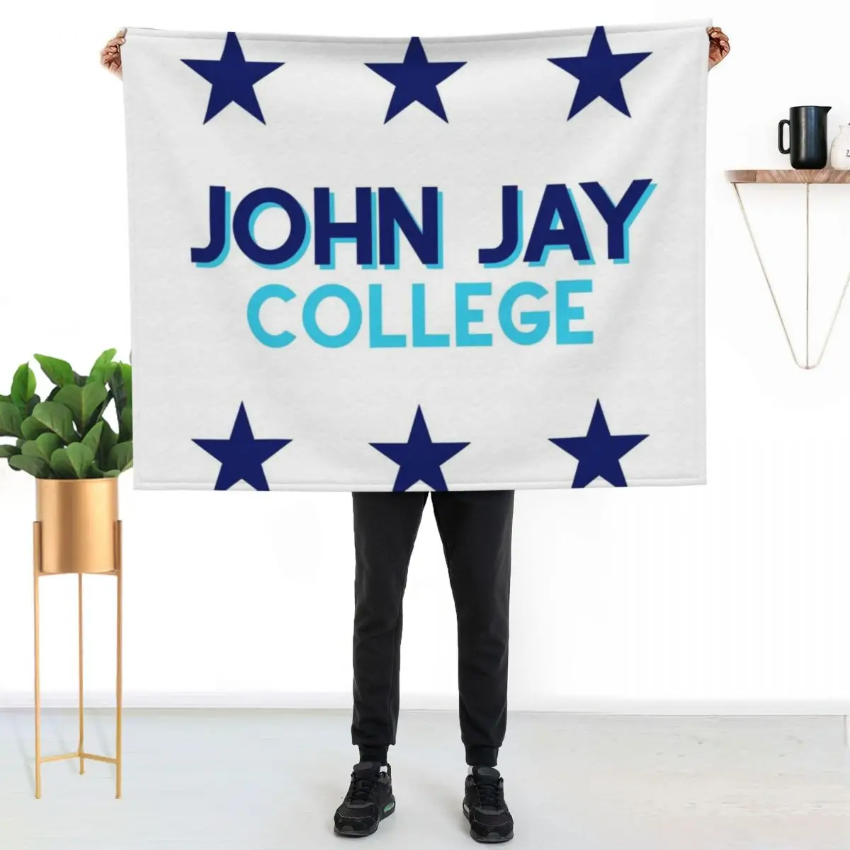 John Jay College Throw Blanket Blankets For Baby Furrys Soft Beds anime funny gift Personalized Gift Blankets