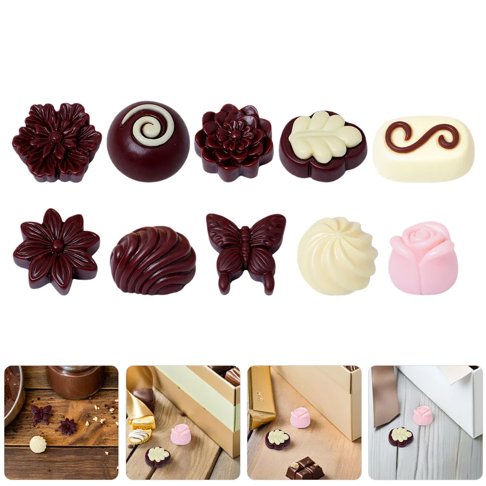 

30 Pcs Chocolate Simulation Desktop Model Resin Crafts Dessert Artificial Fake Chocolates Bulk Props