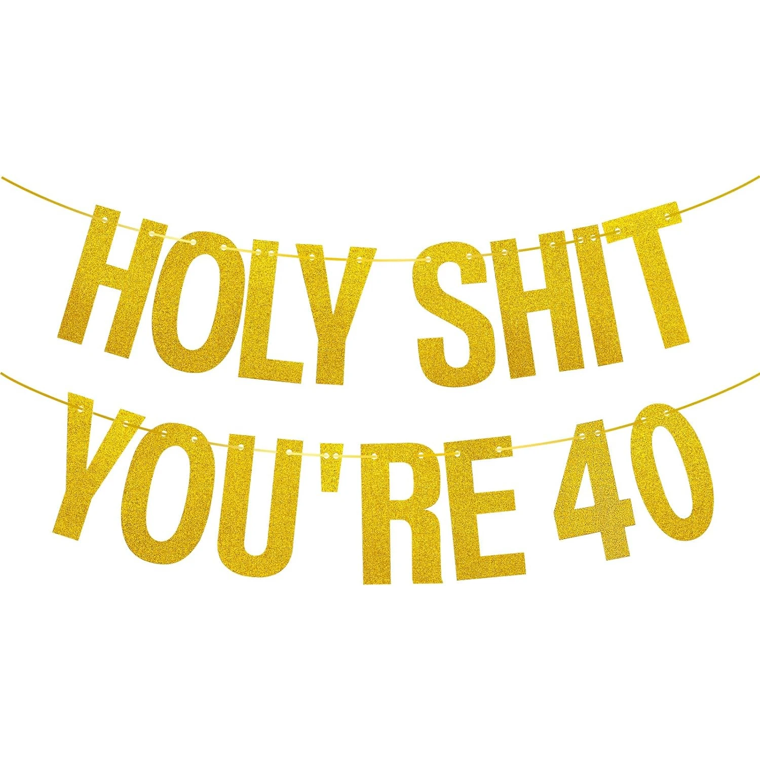 Gold Glitter heilige Scheiße du bist 40 Geburtstag Banner Party Dekor, lustige 40. Geburtstags feier Dekorationen Lieferungen, 40. Foto Requisiten