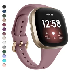 Silicone Silm Strap For Fitbit Versa 3/Versa 4 Band Bracelet For Fitbit Sense/Sense 2 Watchband Wristband Replacement