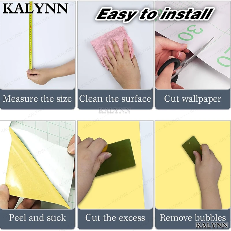 ورق جدران أصفر قابل للتقشير واللصق، ورق حائط قابل للإزالة من الفينيل، ملصقات ذاتية اللصق لتزيين غرفة خزانة الأثاث