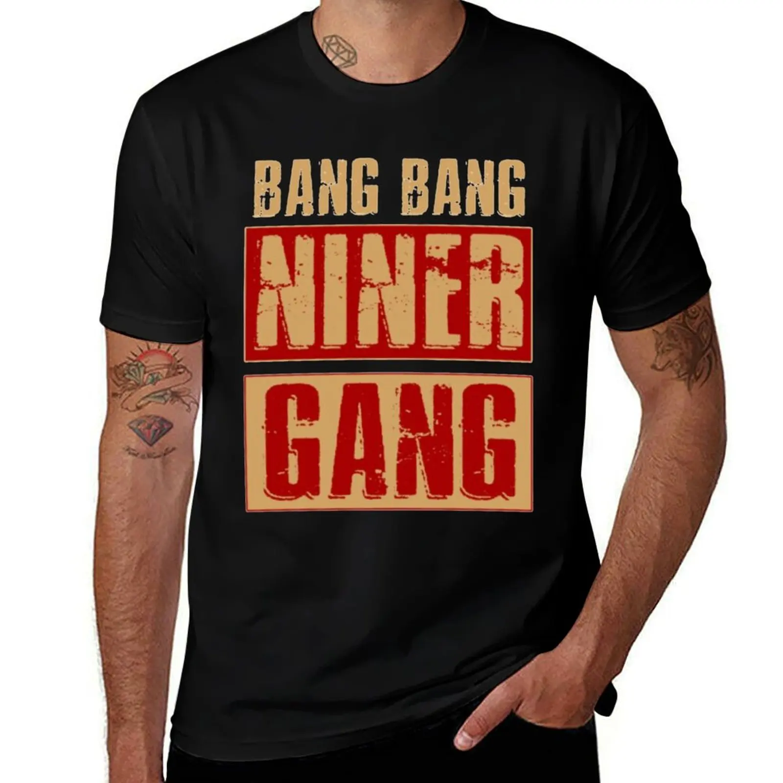 

fit Bang for man man shirts Cool for man Niner cotton graphic T-Shirt shirts t slim Gang shirts t Football Bang t vintage