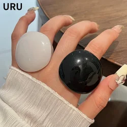 Fashion Jewelry European and American Design Big Resin Rings For Women Party Gifts Exaggerative Accessories 2024 Trend New