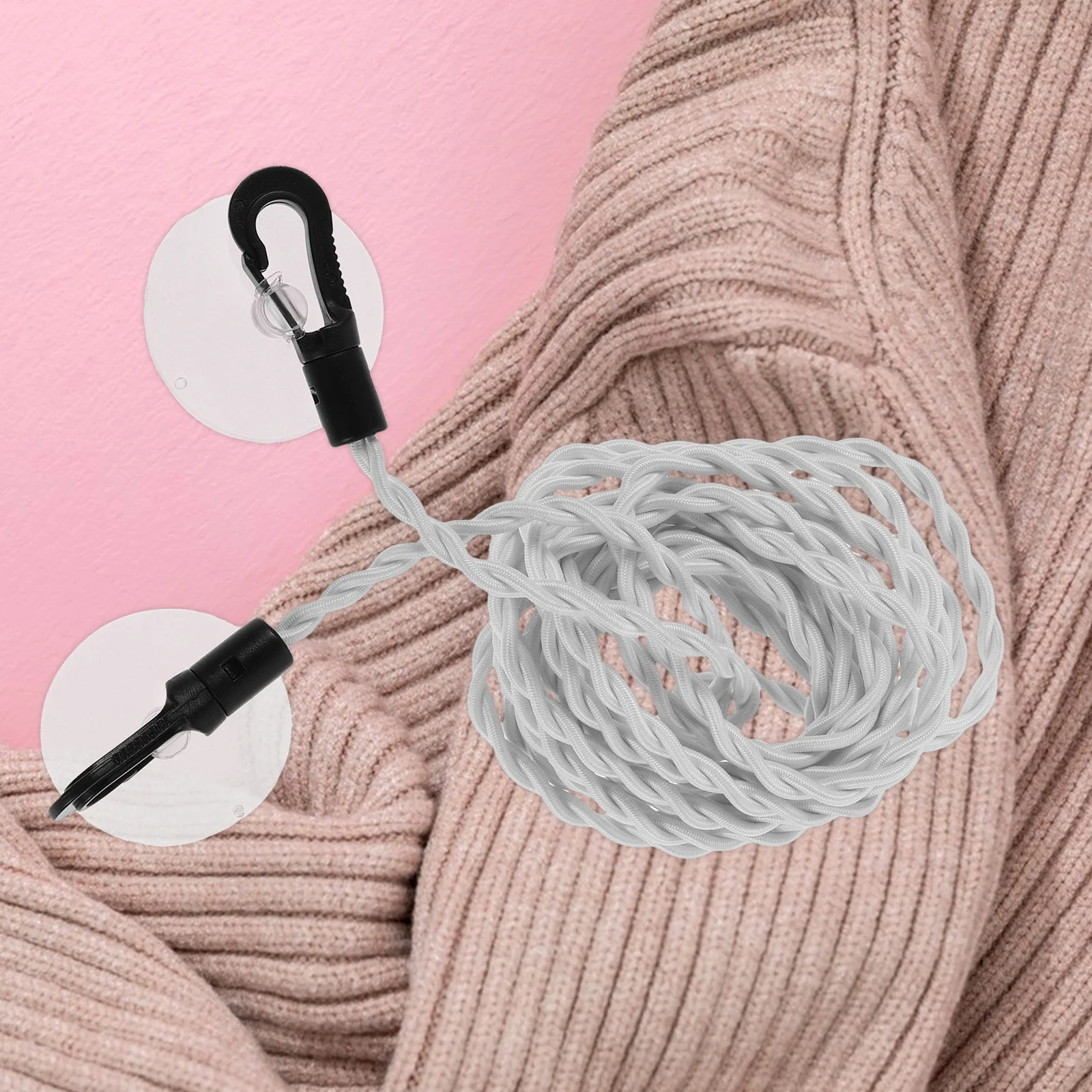 ポータブル衣類乾燥ライン 引き込み式伸縮コード 強力な吸盤付き 旅行 ホテル バルコニー バスルーム キャンプ アウトドア用