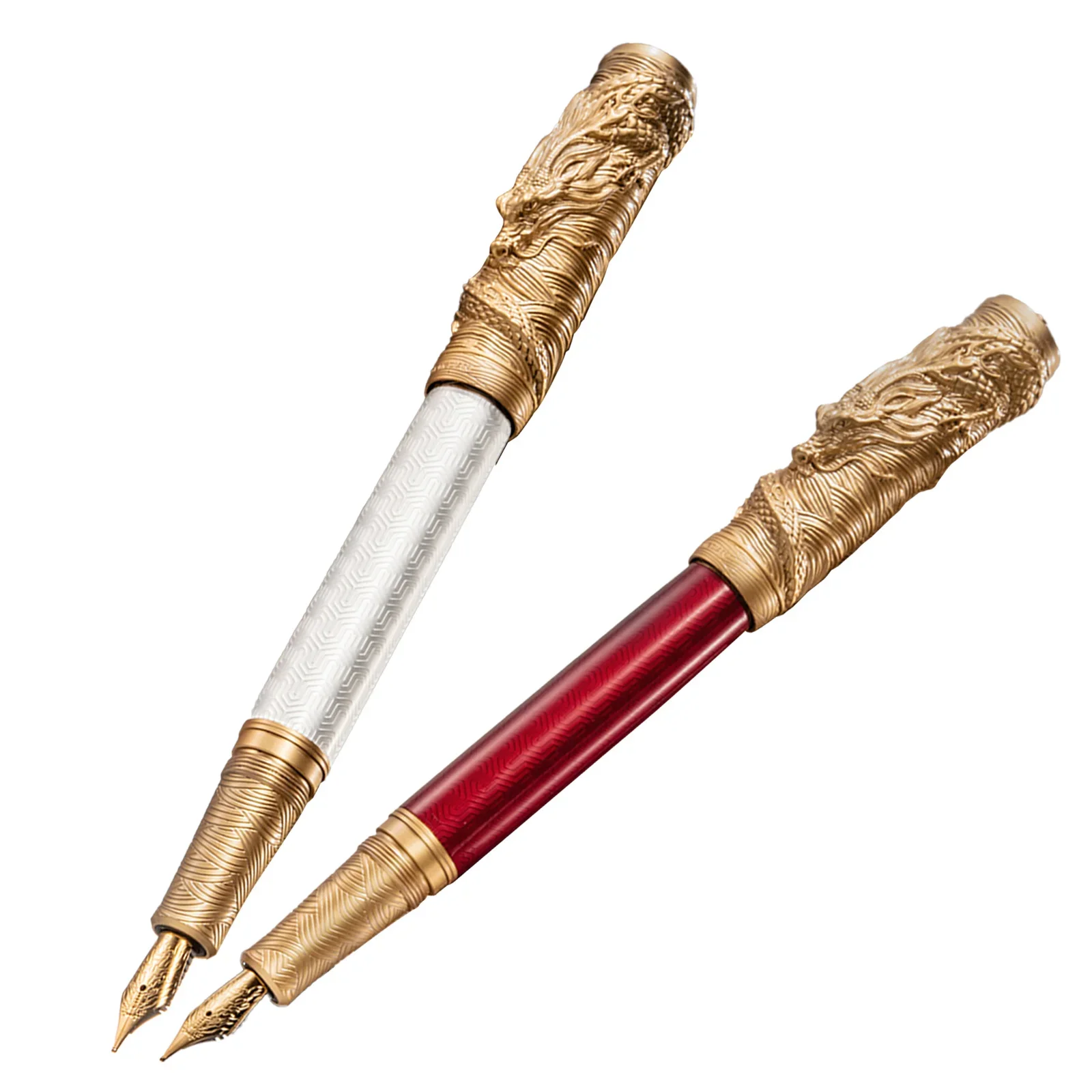 2024 Hongdian A24 Dragon Jaar Vulpen F Nib 3d Dragon Stereoscopisch Snijwerk High-End Geschenkpen Voor Studenten Collectie Pennen