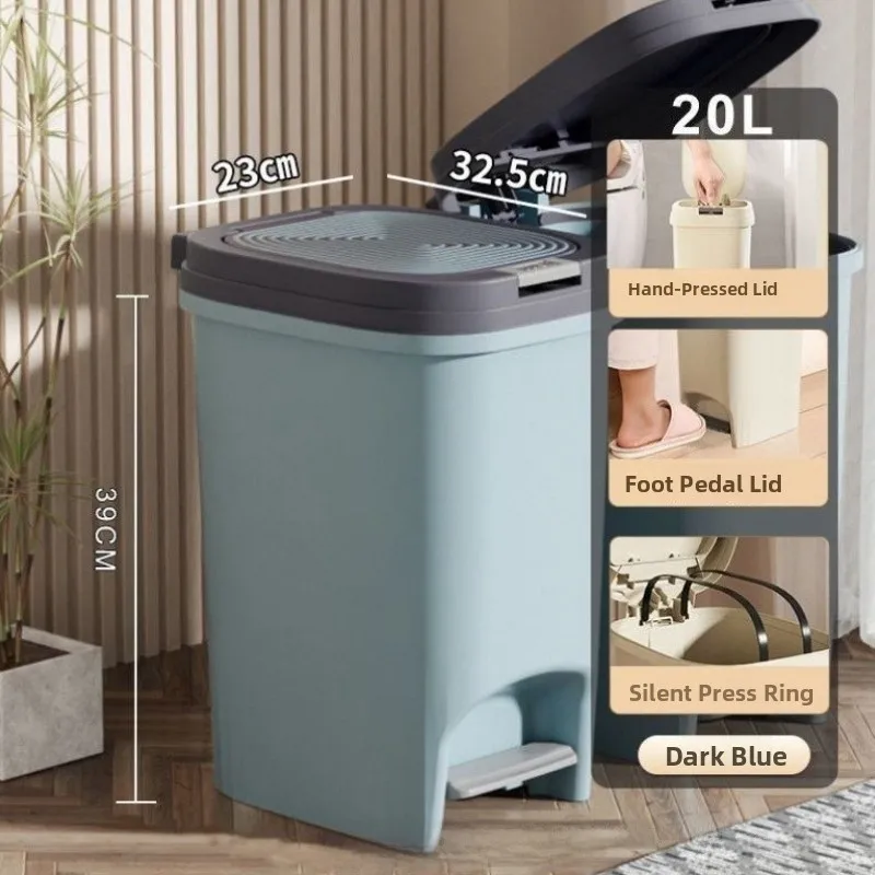 

Luxury Foot Pedal Trash Can Large Capacity Bedroom Bathroom Kitchen Waste Bin Press Type Semi-Circular Shape 100L Capacity