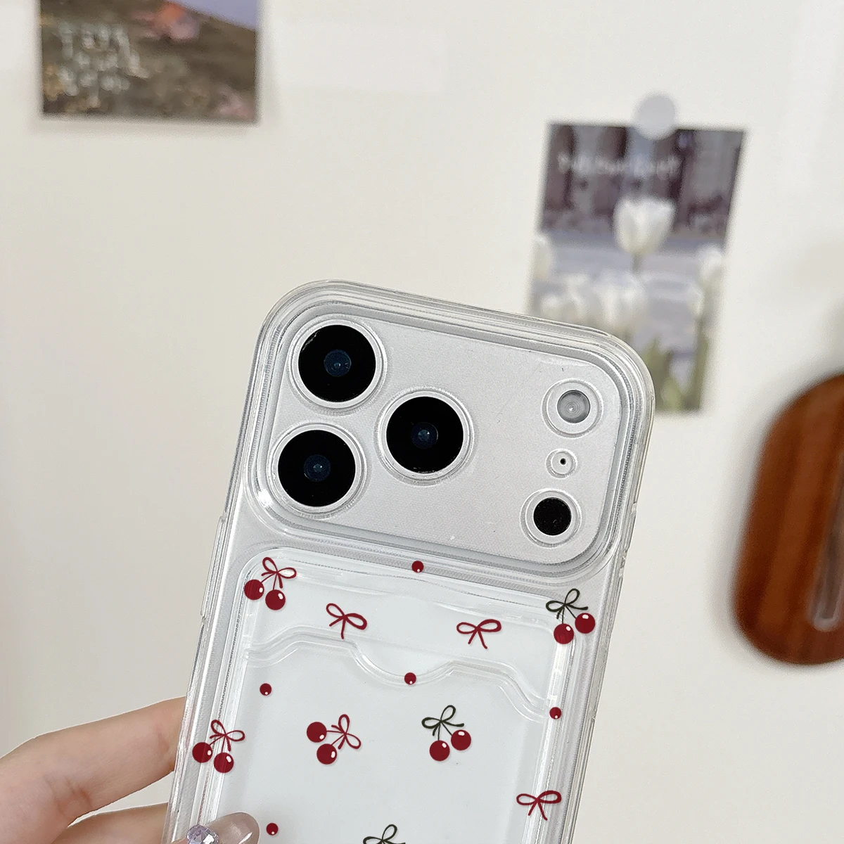 Cherry Bow Clear Card Holder P - Quirky Phone Accessories ulasan dan harga