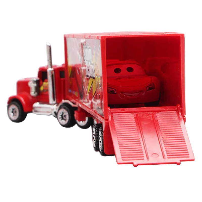 6-7pcs Disney Pixar Car 3 2 1 Lightning Mcqueen Truck Mack Jackson Storm Diecast Metal racing Car dinoco racer toy Set Boy Gift