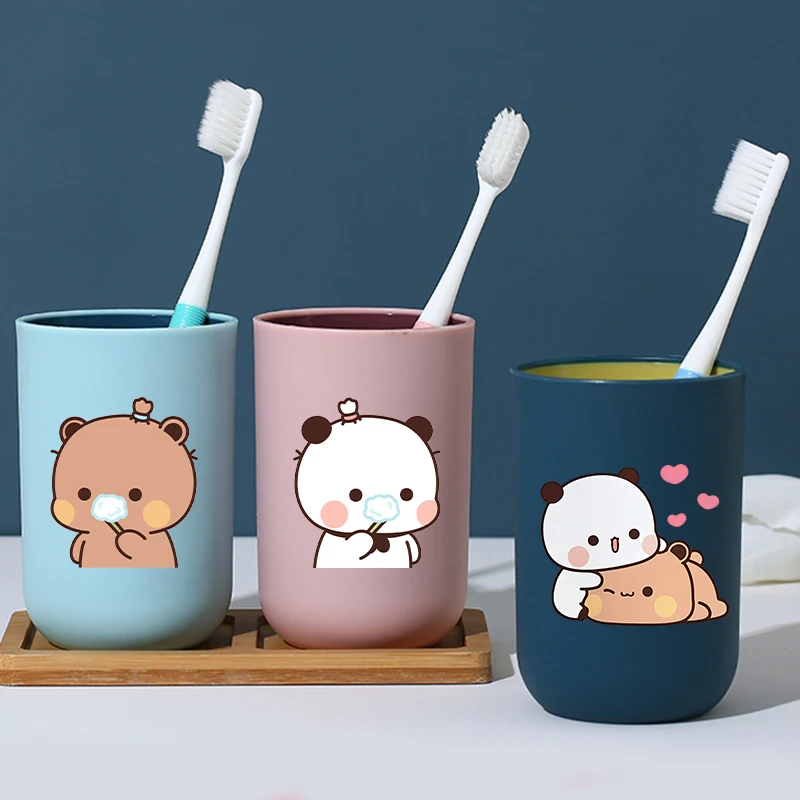Cute Bear Bubu Dudu Toothbrush Cup for Men Women Anime Cartoon Cute Tooth Glass Couple Travel Portable Fashion Tooth Brush Cups