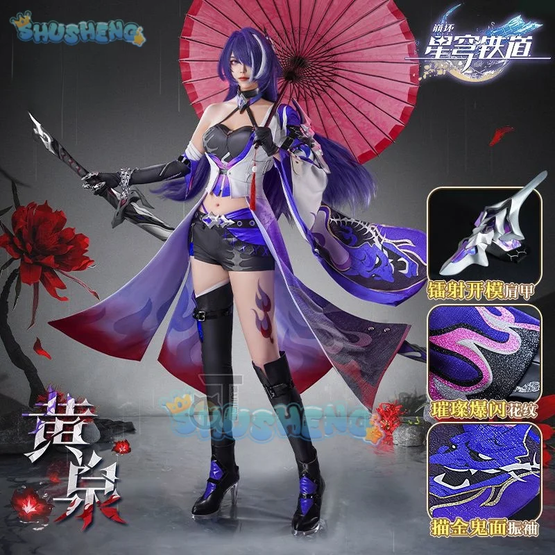 Honkai-Costume Cosplay Star Rail Acheron pour Femme, Anime Cos, Ensemble Complet