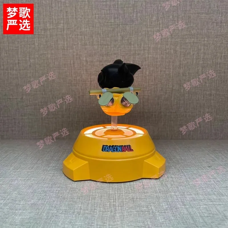 14cm Dragon Ball Anime Figure Goku Figurine Rotating Night Light Goku Collection Model Desktop Car Ornament Toys Gifts