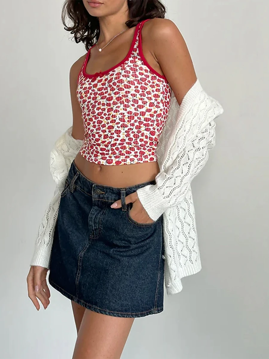 Caraco d'été Harvey precious pour femmes, joli haut d'été en fibre de lit rouge, petit nœud