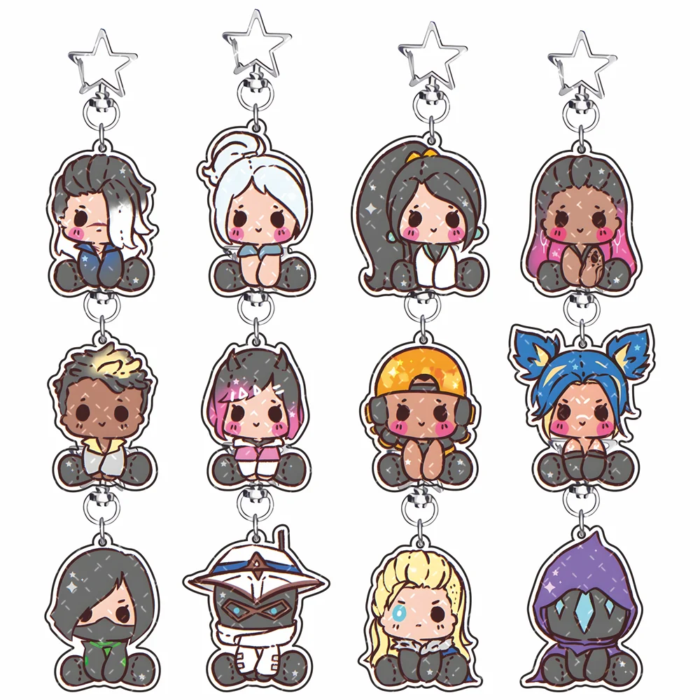 Valorant 6cm Acrylic Keychain Cute Chibi Character Pendant Anime Bag Charm Collectible Ornament Gift for Game Fans