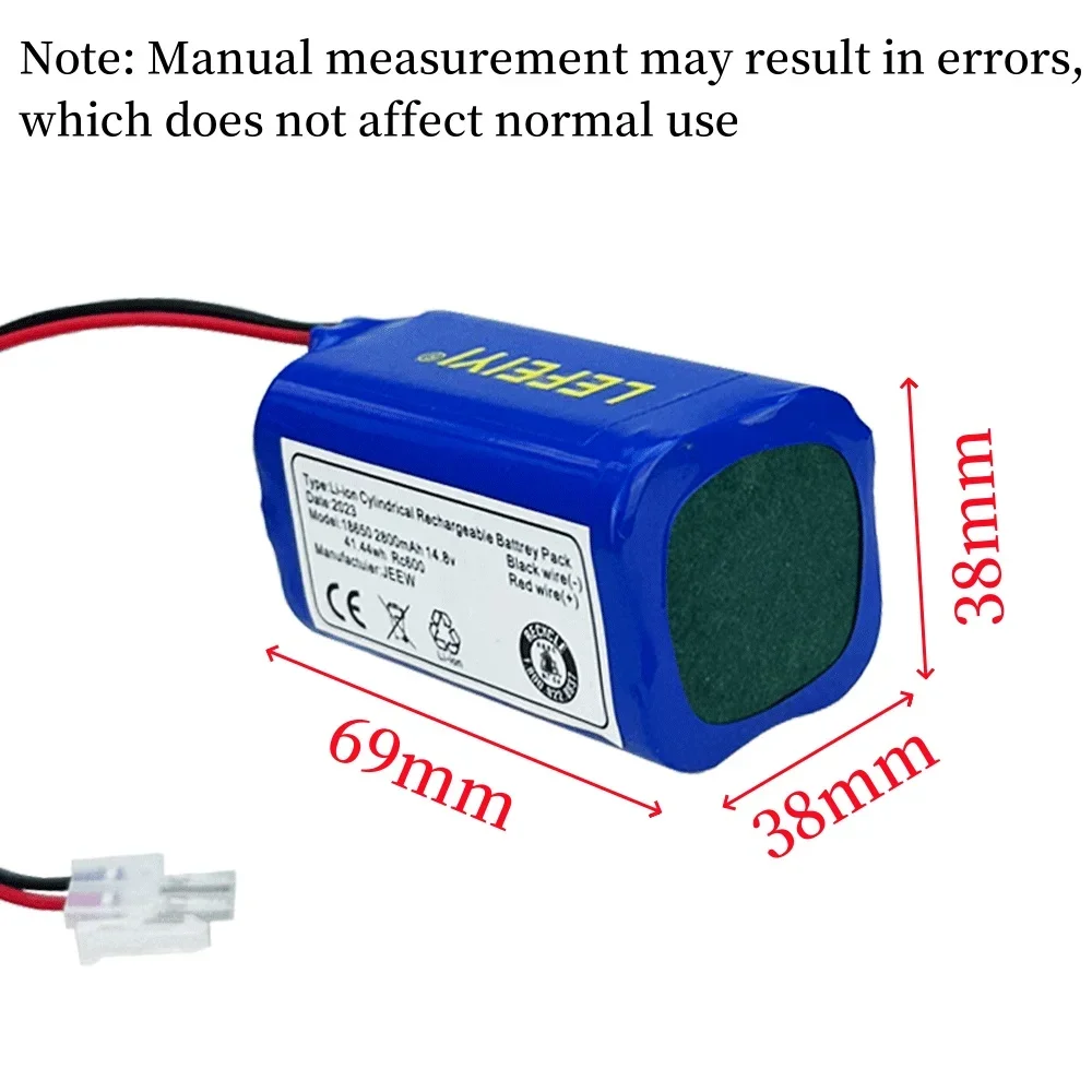 14.8V 2800mAh Lithium Battery Huanqi Toy Plug For ILIFE A4 A4s V7 A6 V7s Plus Robot Vacuum Cleaner ILife 4S 1P High Quality Part