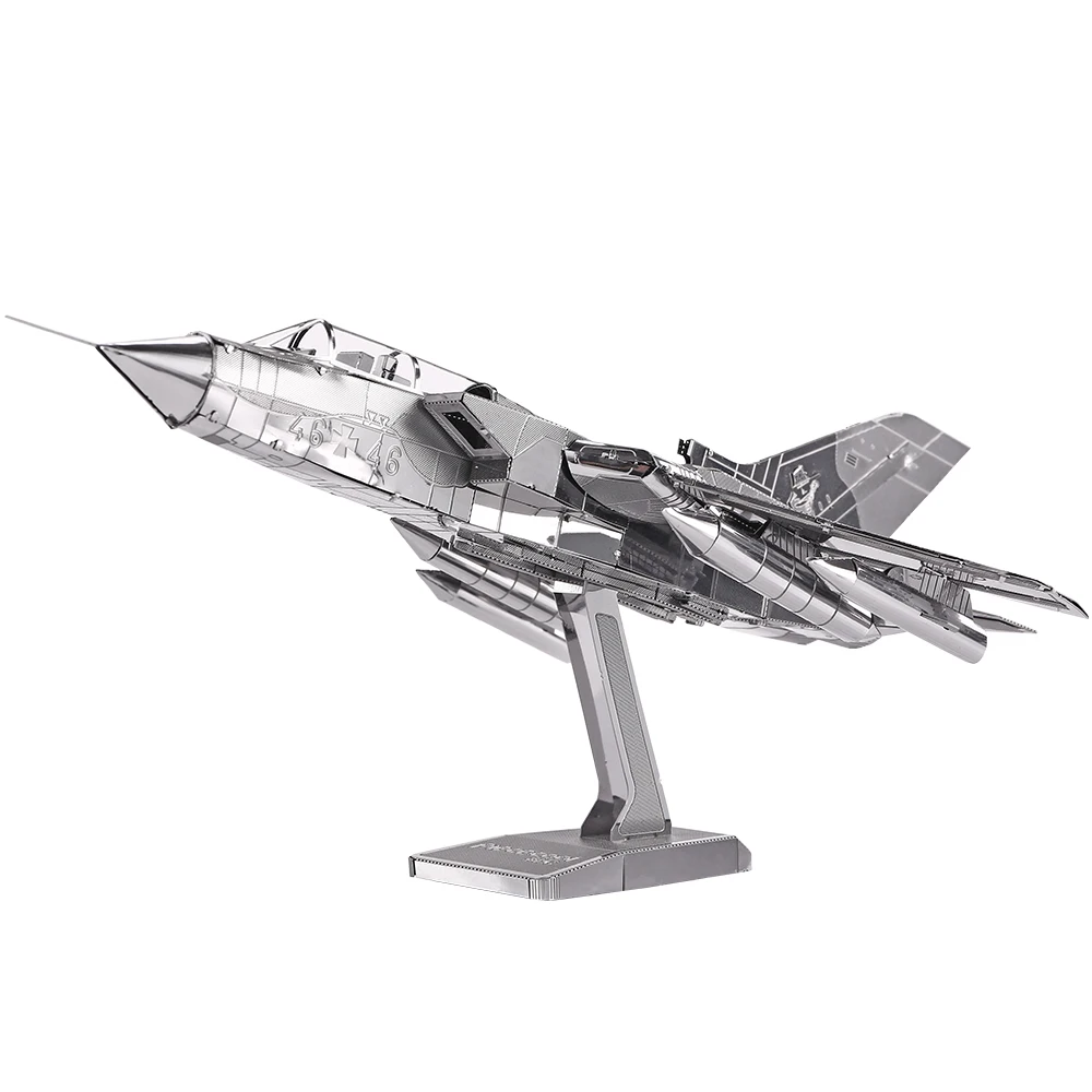 Piececool 3D Metal Puzzles for Adult Tornado Fighter Jets DIY Toy Jigsaw Brain Teaser Model Kits Best Birthday Gifts