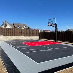 Beable Removable Outdoor Backyard Mini Basketball Court Sport Flooring Custom Size Logo With White Lines