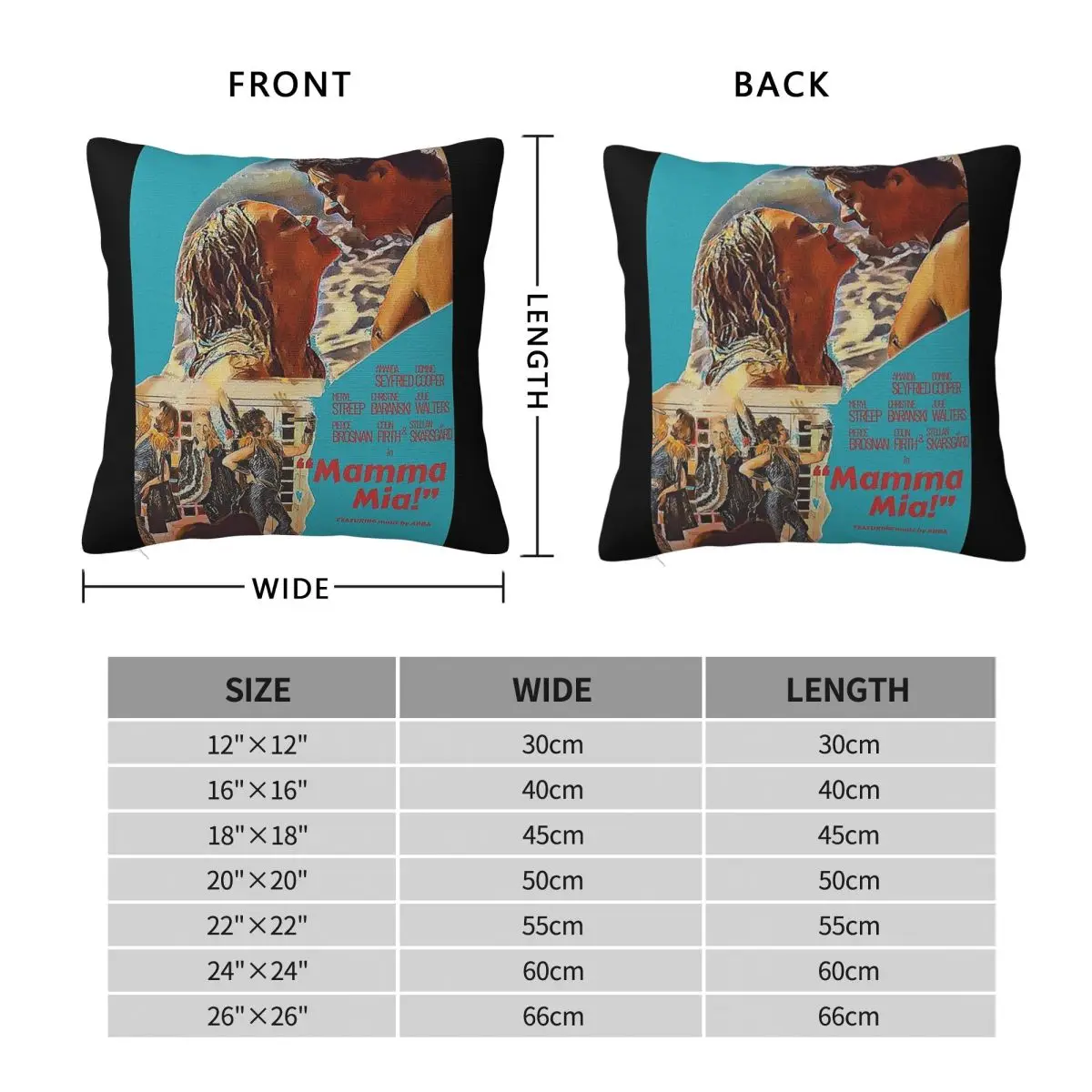 Mamma Mia Romance Vintage Square Pillowcase Polyester Linen Velvet Creative Zip Decor Throw Pillow Case Car Cushion Cover