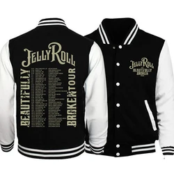 Jelly Roll The Beautifully Broken Tour 2024 Hoodie Baseball Uniform Jackets Men Women Hip Hop Coats Streetwear Tops