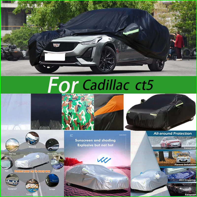 

Full Car Cover Windproof Auto Anti-UV Sun Rain Snow Ice Protection Cover For Cadillac Ct5