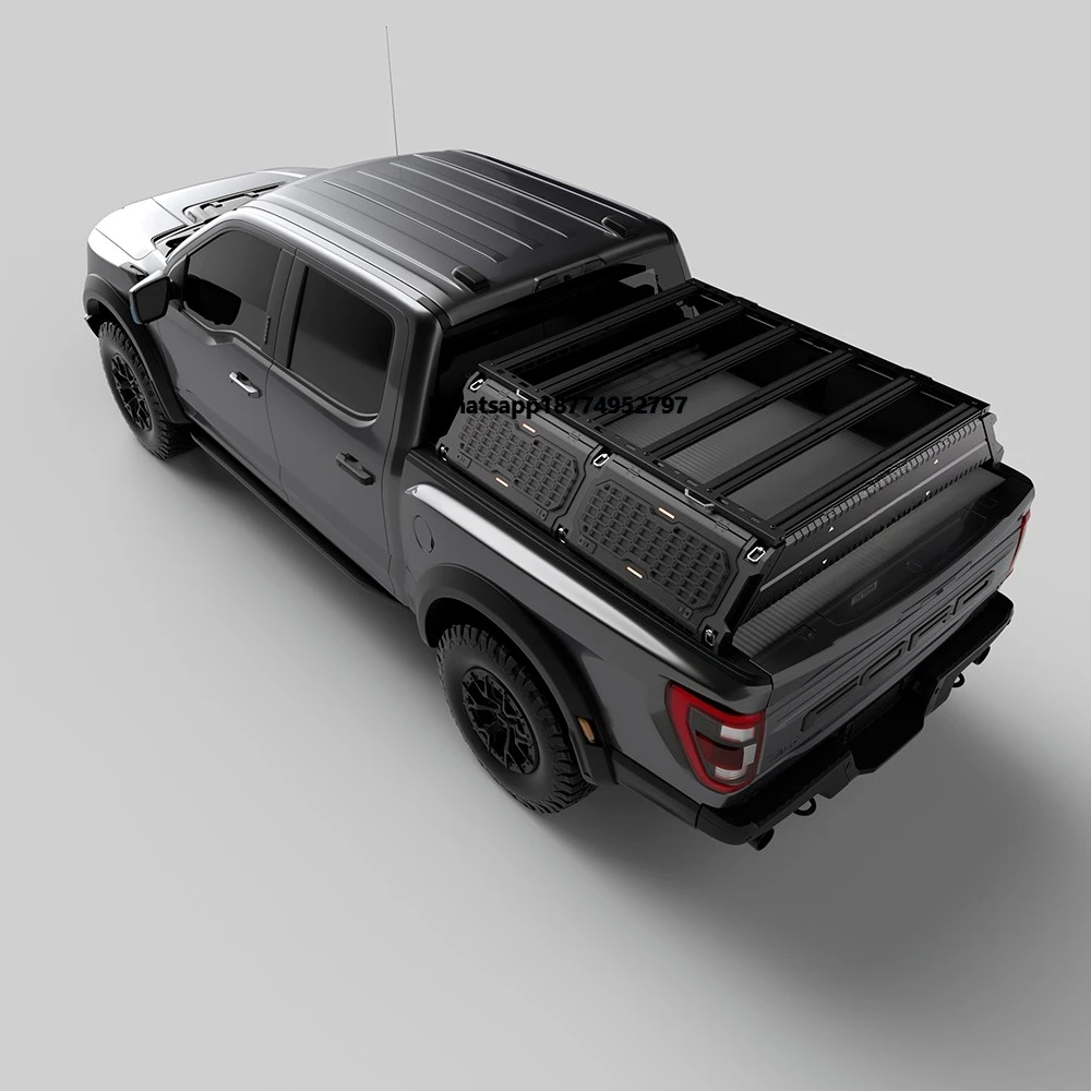 Modular Aluminum Pickup Truck Bed Rack Overland Cargo Platform Rack Tonneau Cover for  F150  Tacoma 5FT 6FT