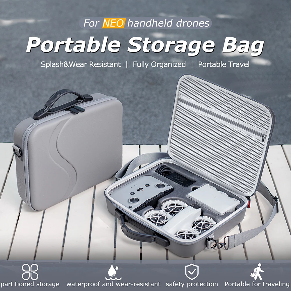 For DJI Neo PU Storage Case Travel Friendly Design for Accessories & Remote Controllers Organized and Accessible