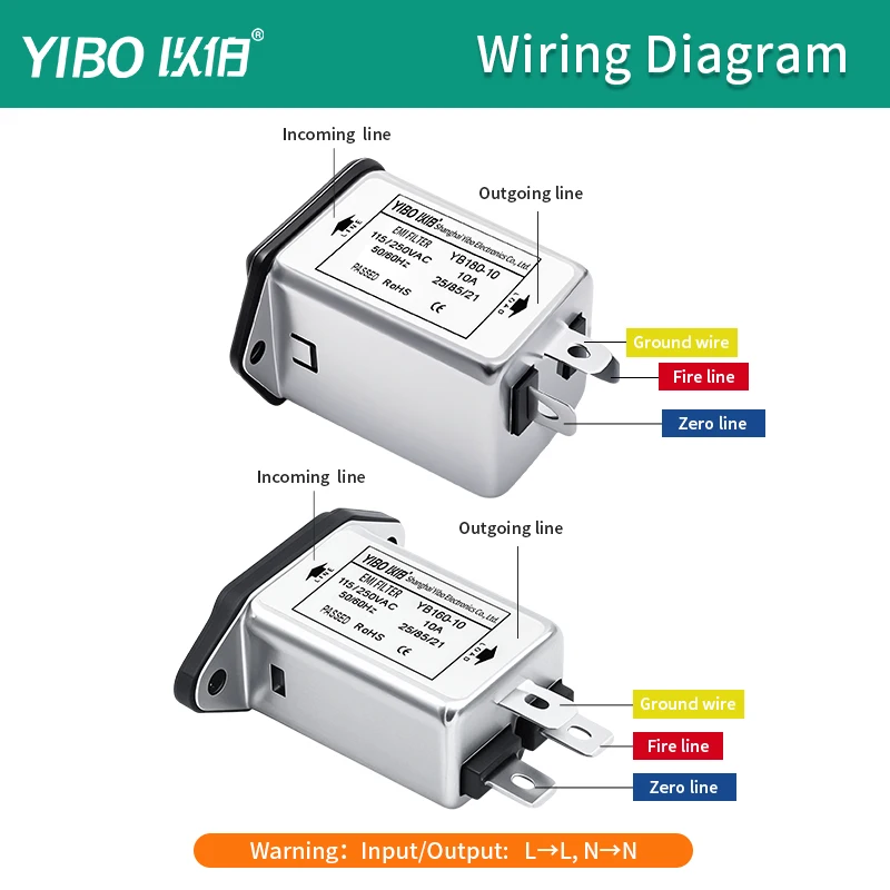 IEC socket power filter 220V anti-interference EMI AC switch fuse indicator light three in one