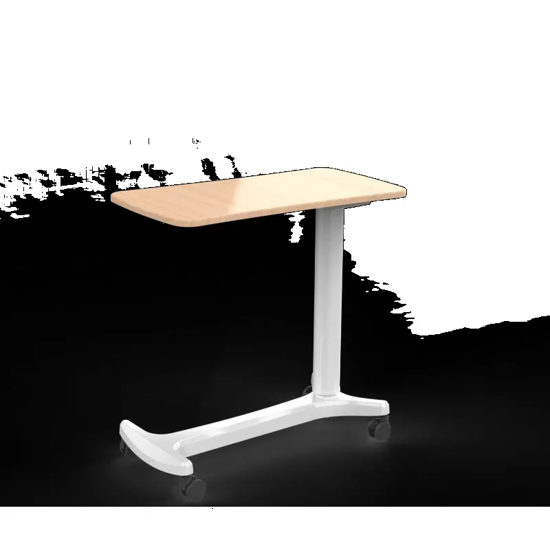 طاولة سرير طبية قابلة للتعديل فوق السرير مع عجلات للاستخدام المنزلي والمستشفى مصنوعة من المعدن المتين #2