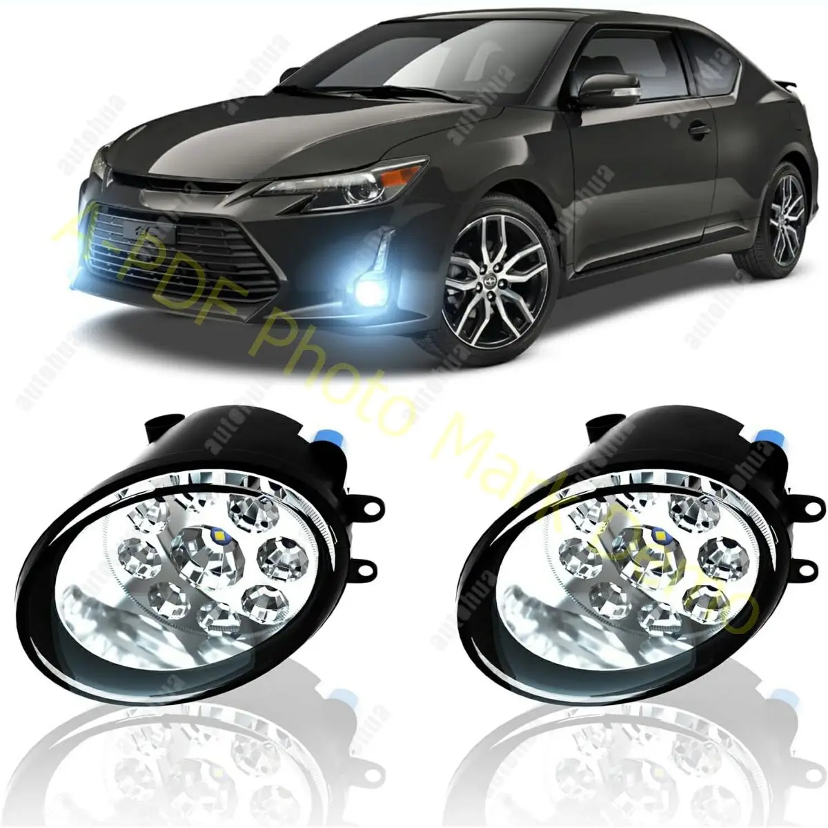 

LED Fog Light For Scion tC 2014-2016 Clear Lens Driving Fog Lights Lamp Assemblies,6000k White,Pack of 2