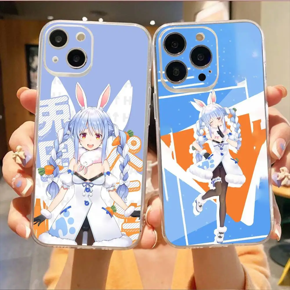 

Holo-Usada Pekora Phone Case For iPhone17,16,15,14,13,12,11 Plus,Pro Max Soft Transparent Cover