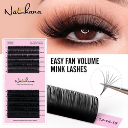 NATUHANA Easy Fanning Eyelash Extensions Russian Volume Camellia Lash Extensions Blooming Individual Lash Tray