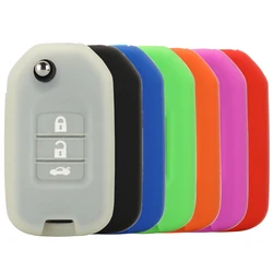 jingyuqin 3/4 BTN Silicone Rubber Colorful Remote Key Cover Case For Honda Accord CR-V Crosstour Civic Protection Replacement