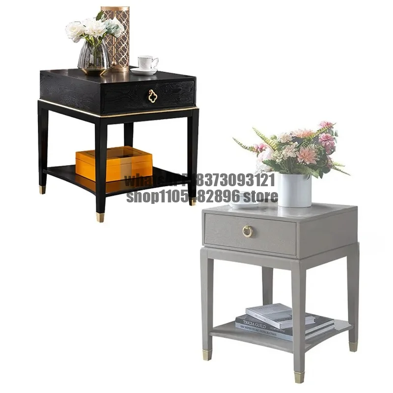 Luxury Solid Wood End Tables Nordic Sofa Coffee Table Modern Sofa Side Tables Bedroom Beside Table Corner Table Home Furniture
