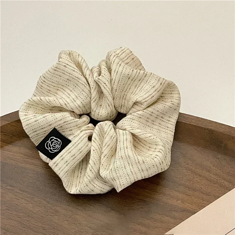 Brand Vintage Scrunchie Women Plaid Elastic Hair Bands Elegant Scrunches Designers Hair Tie Ponytail Chouchou Hair Accessories