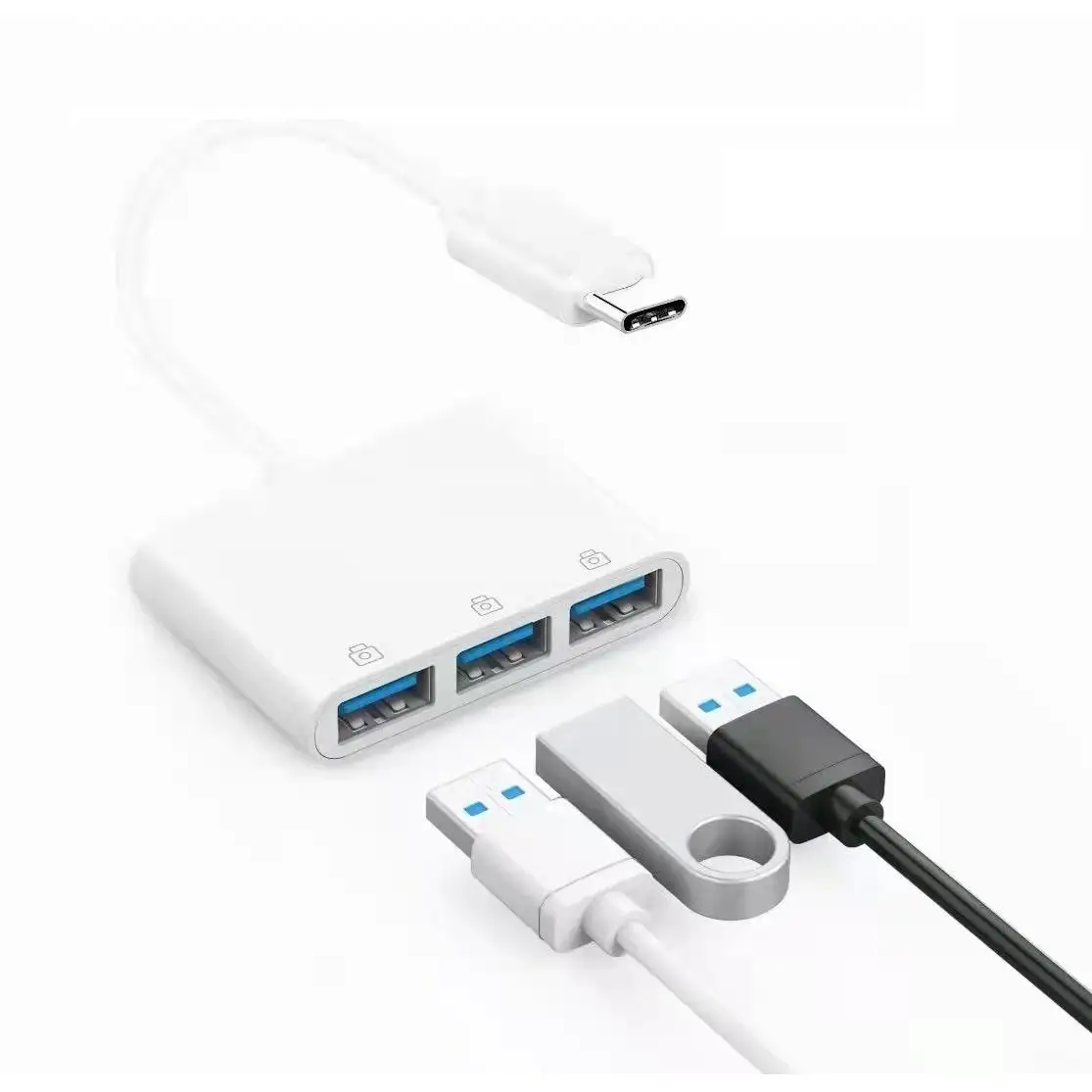 FGNS HUB adapter USB-C to x3 USB 3.0 HUB USB Type-C to USB3.0 ports OTG peripheral PC laptop Smartphone Tablet computer expansion data transfer