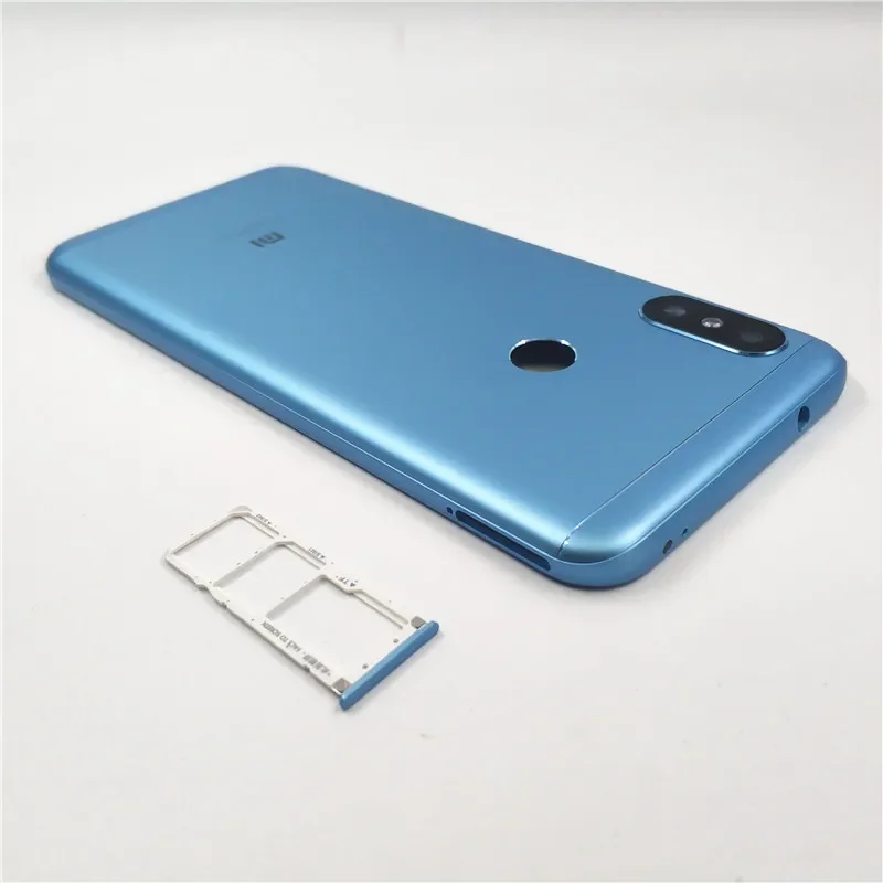 For Xiaomi Mi A2 Lite/ Redmi 6 Pro Battery Back Cover Rear Housing Metal Door Camera Glass Lens+Side Button+Sim Tray