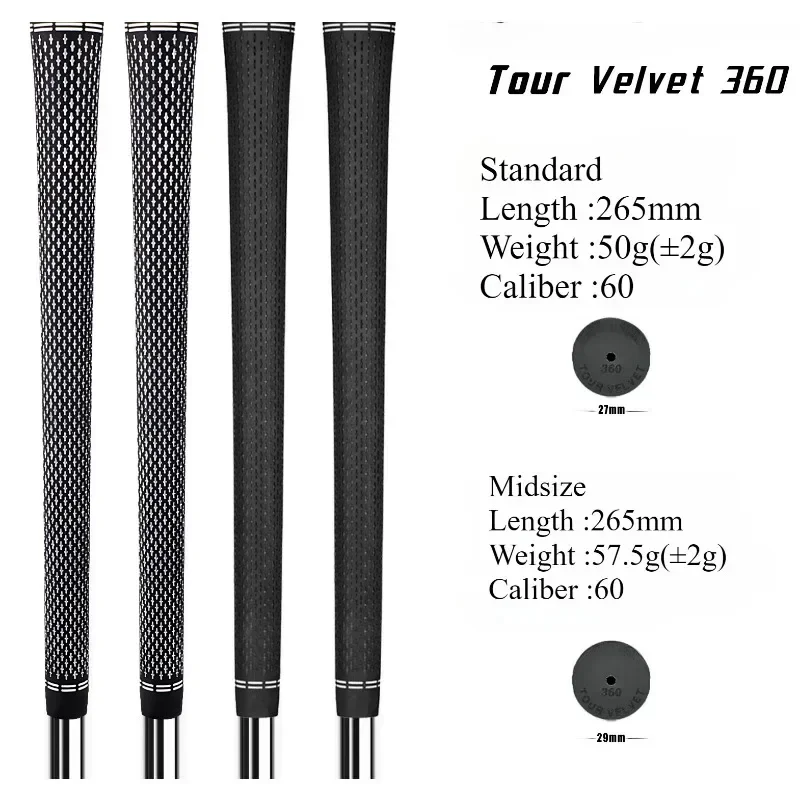 13pcs Golf Tour Velvet 360 Rubber Grip Wrap Golf Club Grips Standard Midsize Golf Grips