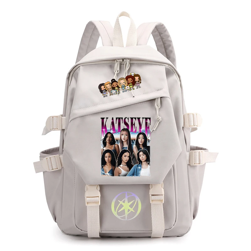 New Katseye Beautiful Chao Tour Backpack Large Capacity Schoolbag Student Bookbag Boy Girl Stationary Backpack Laptop Rucksack