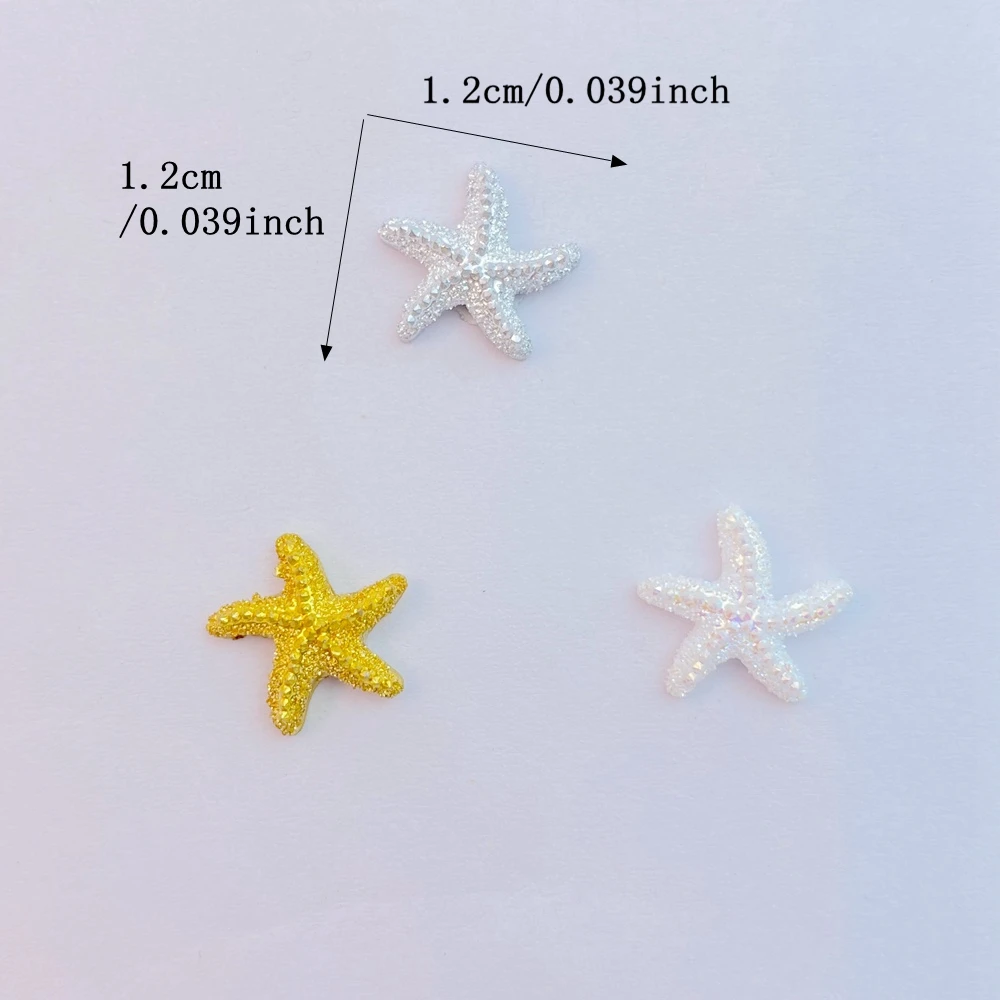 50Pcs New Cute Resin Mini Starfish Collection Flat Back Manicure Parts Embellishments For Hair Bows